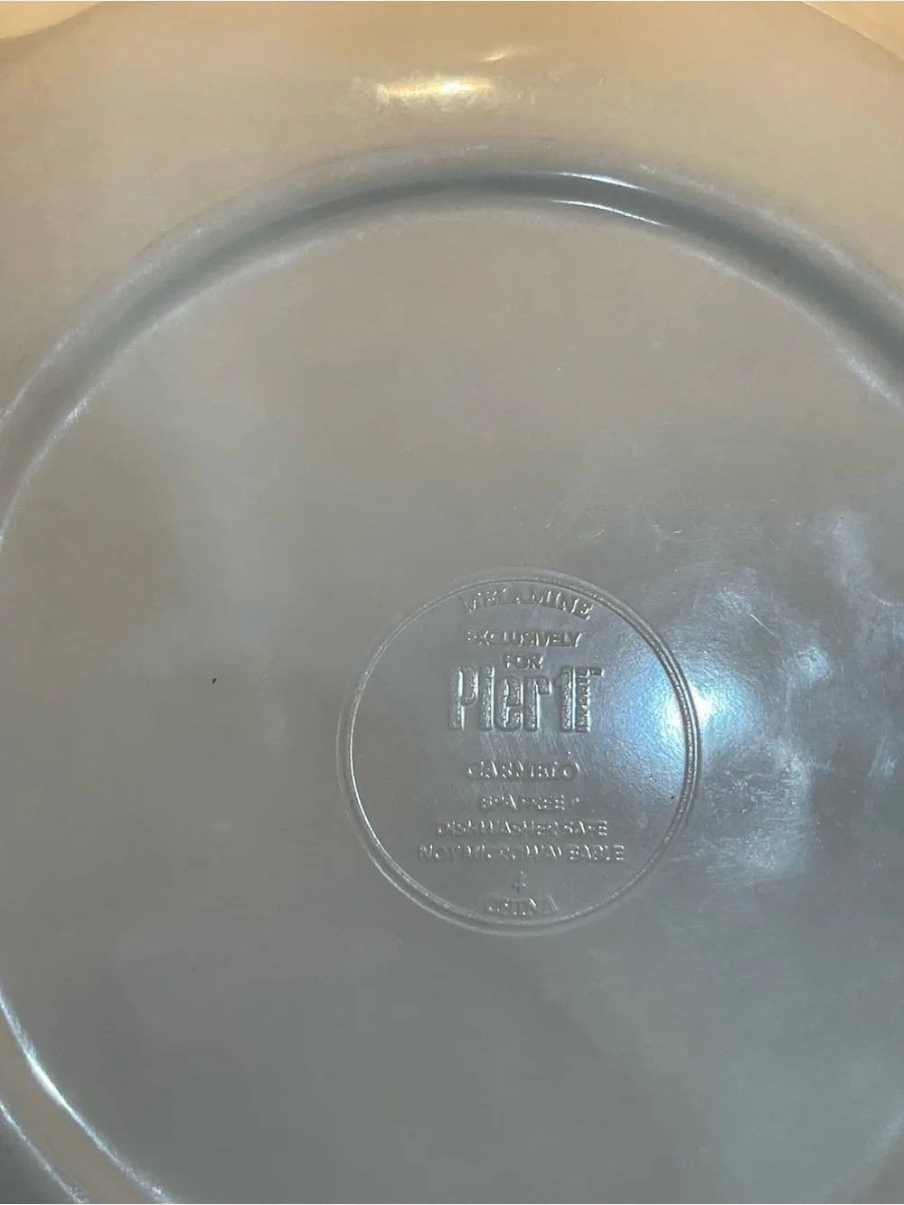 Pier 1  Melamine Serving Bowls with Distressed Brown Rim - Set of 2